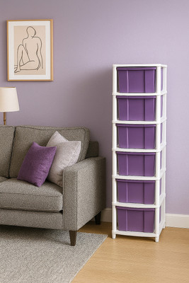 MAXTID 6 Layer Purple Modular Drawer MultiPurpose Organizer for HomeHospital,school Drawer Divider(Plastic)