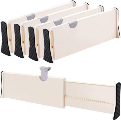 SHREEJIIH Plastic Adjustable Drawer Dividers Expandable Drawer Partition Drawer Separator Drawer Divider(Plastic)