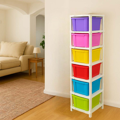 cindrel 6 Compartments Plastic PP(Multicolor)