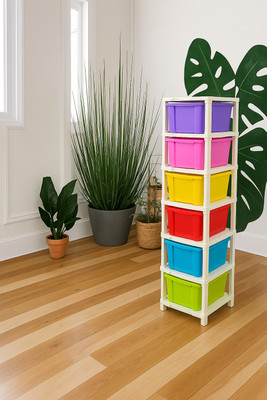 MAXTID 6 Layer MultiColor Drawer MultiPurpose Organizer for Home Hospital, school Drawer Divider(Plastic)