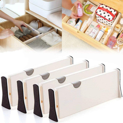 CPEX 4 Pack Drawer Dividers Organizer Adjustable Separators High Expandable Drawer Divider(Plastic)
