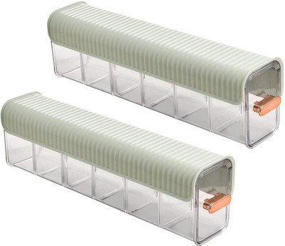 HOUSE OF QUIRK 6 Cell Drawer Storage Boxes and Acrylic Organizers-Pack Of 2 -36DX8.3WX10.7H Cm Drawer Divider(Plastic)