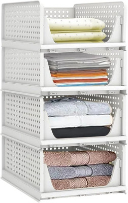 Aditya Polymers Wardrobe Organizer Foldable and Stackable Closet Divider(Plastic)