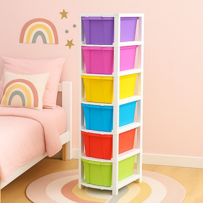 MAXTID 6 Layer MultiColor Modular Drawer MultiPurpose for Home Office, Parlour, school Drawer Divider(Plastic)