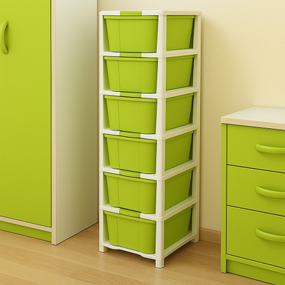 MAXTID 6 Layer Green Modular Drawer MultiPurpose for Home Office, Hospital, school Drawer Divider(Plastic)