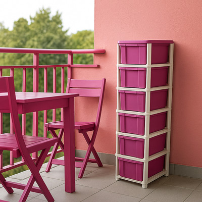 MAXTID 6 Layer Pink Modular Drawer MultiPurpose Organizer for HomeHospital,school Drawer Divider(Plastic)