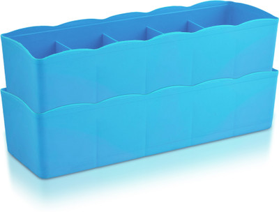 KUBER INDUSTRIES Plastic 5 Grid Undergarment Stationery Organizer Drawer Divider(Plastic)