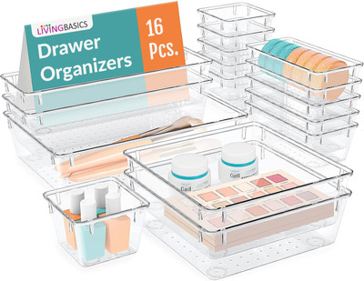 LivingBasics HO_DO_TRANS_16PCS Drawer Divider(Plastic)