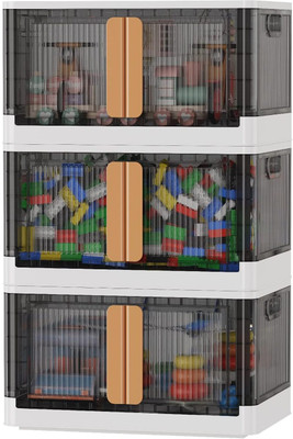AK10ZONE Clear Stackable Storage Box With Handles And Latching Buckles 6 layer Closet Divider(Plastic)