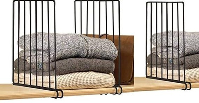 JD FRESH 2 Shelf Divider For Wardrobe Separator Clothes Partition Organiser Cupboard Closet Divider(Iron)