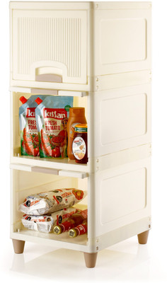 HASHONE Versatile Drawer Storage Organizer Box for Neat and Tidy Storage-3 Layer Drawer Divider(Plastic)