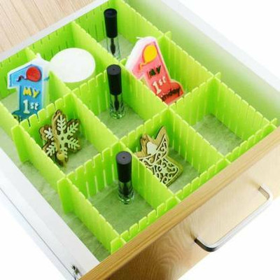 KUNYA Plastic Interlocking Drawer Clapboard Divider Closet Sorting Partition Set 8 Drawer Divider(Plastic)