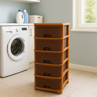 MAXTID 5 Brown Drawer Storage Organizer for Home/Parlour and Storage Solution Drawer Divider(Plastic)