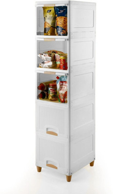 RUSHIL WERE 4 Layer Plastic Storage Foldable Wardrobe For Clothes, Modular Drawer Box Drawer Divider(Plastic)