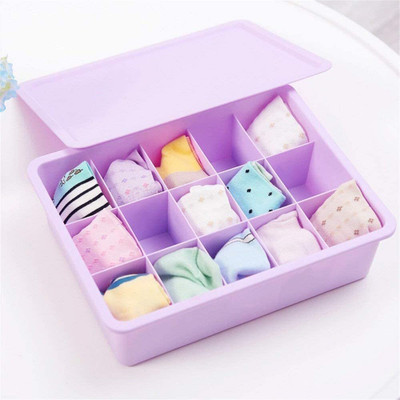 Modinity Multipurpose 15 Grid Innerwear Underwear Socks Storage Organizer Plastic Box Closet Divider(Plastic)