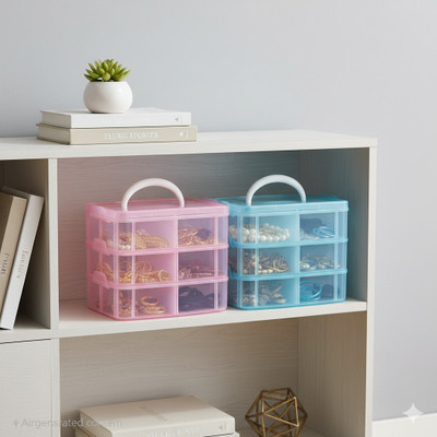 MAXTID 6 Compartments Plastic PP(Pink, Blue)