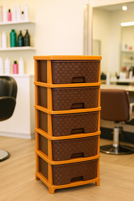BAZANFI 5 Layer Brown Plastic Modular Drawer Organizer for Office, school Help you organize any space Vanity Box(Brown)