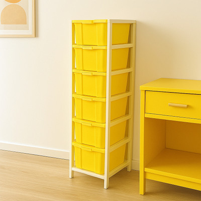 MAXTID 6 Layer Yellow Modular Drawer MultiPurpose for Home Hospital,Parlour, school Drawer Divider(Plastic)