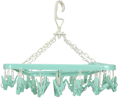 KOGENT ENTERPRISES Plastic Ceiling Cloth Dryer Stand 360 Degree Portable & Rotatable 32 Clips Space Plastic Cloth Clips(Multicolor)