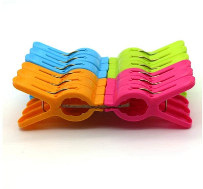 Giftoshopee Multi Purpose Heavy duty Plastic Cloth Clips Plastic Cloth Clips(Multicolor Pack of 12)