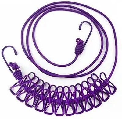 FEDWorld Cloth Drying Rope Hook, Elastic Hanging Rope For Travel, Home And Outdoor Drying Iron, Plastic Retractable Clothesline(1.8 m)