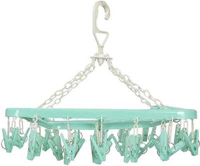 Classic Enterprises Plastic Ceiling Cloth Dryer Stand 360 Degree Portable & Rotatable 32 Clips Space Plastic Cloth Clips(Multicolor)