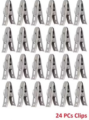 Luxsan Steel Clips for Clothes | Stainless Steel Cloth Clips (Pack of 1 in 1 2Sets) Stainless Steel Cloth Clips(Steel Pack of 24)