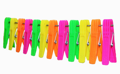 Villwin 24 Pcs Plastic Heavy Quality Cloth Clips Peg for Ropes, Drying Cloth Clips Plastic Cloth Clips(Multicolor Pack of 24)