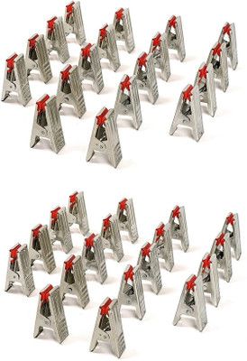 Anne-kee 36 PCs Cloth Pegs Cloth Clips Clothes Pins for Hanger Rod Rope Drying Stainless Steel Cloth Clips(Steel Pack of 36)