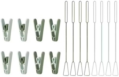 IKEA Digital Shoppy SLIBB Hanging Clothes peg, Green - Pack of 8 Polypropylene, Plastic Cloth Clips(Green Pack of 8)