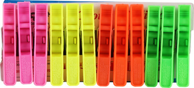 Urban Magic Plastic Cloth Clips(Multicolor Pack of 12)