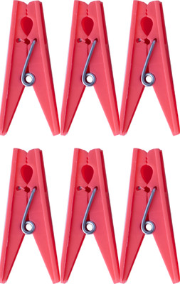 Flipkart SmartBuy Heavy Duty Plastic Cloth Clips(Pink Pack of 6)