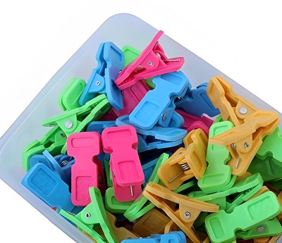 VISHAL ENTERPRISE Hanging Clips for Cloth Drying/Pegs for Hanger/Ropes/Towel Dryer/ (Rainbow Clip) Plastic Cloth Clips(Multicolor Pack of 18)