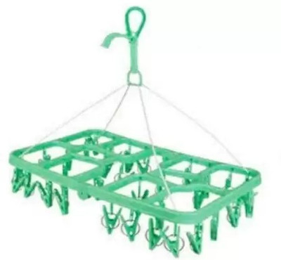 S S Enterprises 32 clip Baby Cloth Clip Celling hanger/Cloth Dryer/Clothes Drying Stand/ Plastic Cloth Clips(Green)