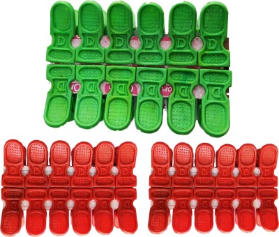 VarietyZone Variety Zone Drying and Hanging Clips Set Red 24 Pieces Green12 Pieces Plastic Cloth Clips(Multicolor Pack of 36)