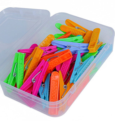 ILT Pack of 24 Diamond 224 Strong Heavy Duty Plastic Cloth Clips(Multicolor Pack of 24)