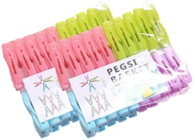 DCELLA DCELLA PEGSIN BASKET PEGS PACK OF 20 CLIPS Polypropylene Cloth Clips(Green Pack of 2)