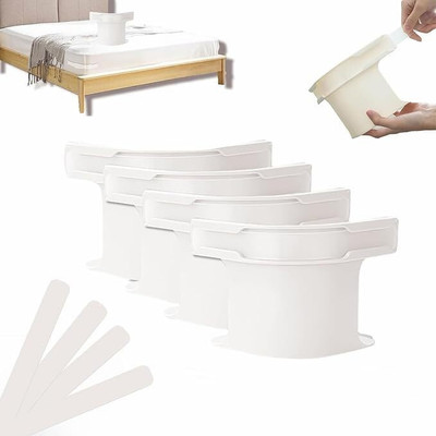 MAHADEV 4Pcs Bed Sheet Holder with Lock Strips, Heavy Lock Holders Keep Sheets Tight Plastic Cloth Clips(White Pack of 4)
