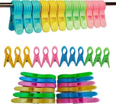 Shivarth Hanging Clothes Clip Cloth Drying Clothes (36Pcs) Assorted Color Plastic Cloth Clips(Multicolor Pack of 36)