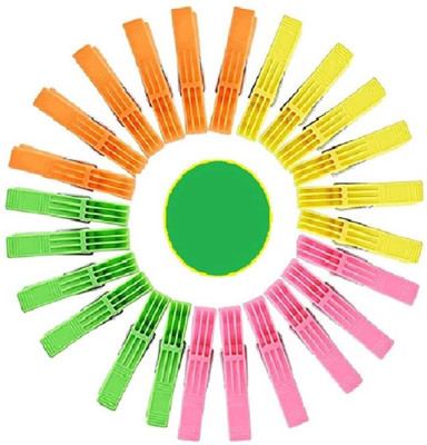HETIZEM Cloth clips | 24 pcs | Multicolour | Plastic clips Plastic Cloth Clips(Multicolor Pack of 24)