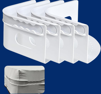 Naridream 4Pcs Bed Sheet Heavy Lock Holders*Q1 Plastic Cloth Clips(White Pack of 4)