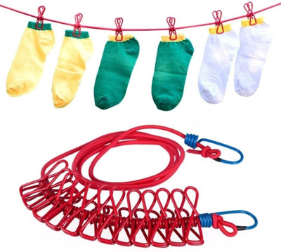 Attilio 12pcs Clothespins Portable with Clips for Outdoor Indoor Wind-Proof Clothesline Nylon Cloth Clips(Multicolor)