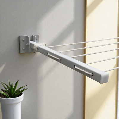 RALVO Steel Wall Cloth Dryer Stand With 50 feet rope / 170 kg load capacity / Best clothes drying stand / 5T-hgr-34(5 Tier)