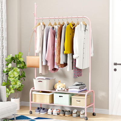 lukzer Steel Floor Cloth Dryer Stand MGR-006 Cloth Stand with 2 Bottom Shelves(1 Tier)
