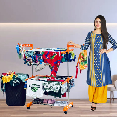 Best 4U Steel, Plastic Floor Cloth Dryer Stand BEST 4 U CDS O1SS -2T-014(2 Tier)
