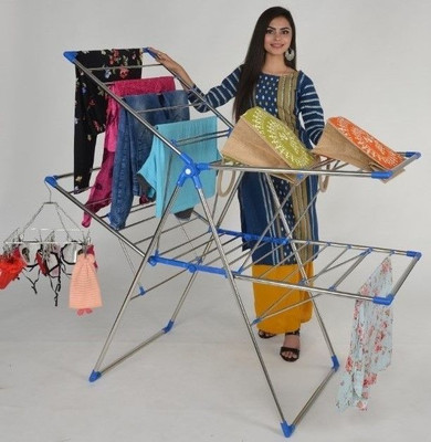 TNC Steel Floor Cloth Dryer Stand T-CDS-BLUE BUTTERFLY-2T(2 Tier)