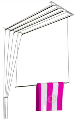 Hang N Dry Steel Ceiling Cloth Dryer Stand Ceiling Cloth Dryer/Cloth Hanger/Cloth Drying Stand for Balcony(7 feet x 6 rods)(1 Tier)