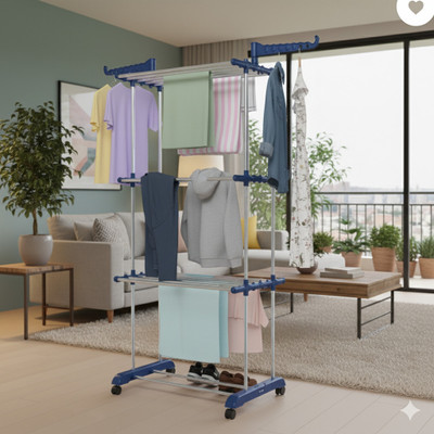 FAVOUR Steel, Plastic Floor Cloth Dryer Stand B23TR0017(3 Tier)