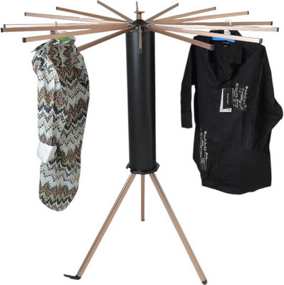 LUPPRA Aluminium, Plastic Floor Cloth Dryer Stand Black Aluminium 16-Rod Foldable Drying Rack(1 Tier)