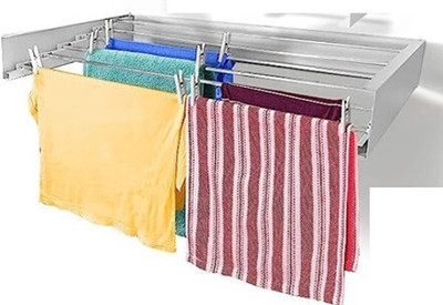 JD FRESH Steel Wall Cloth Dryer Stand Foldable Wall Mount Cloth Drying Stand Cloth Drying Stand(5 Tier)